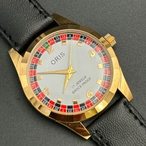 Rare Vintage ORIS Casino White Dial Mechanical Hand Winding FHF Movement ST-96 Swiss Made Wrist watch~ Christmas Sale