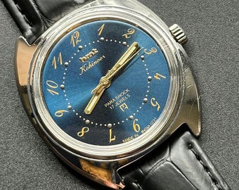 Vintage HMT Kohinoor Mechanical Watch Blue Dial 17 Jewels handwinding