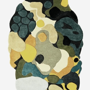 Handmade Tufted Wool Rug Modern Abstract Design | Artistic  Living Room Bedroom Custom Rug  Custom Tufted Rug |Bedroom Rug | Anime Carpet