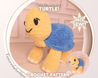 No-Sew Standing Turtle Crochet Pattern | Beginner Friendly Amigurumi (PDF Pattern)