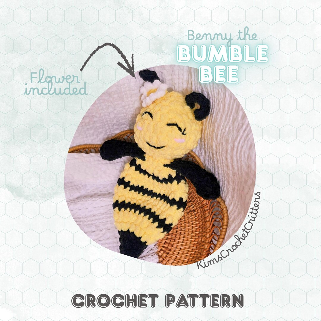 Benny Bumble Bee Crochet Pattern: Amigurumi Snuggler (PDF Pattern ...