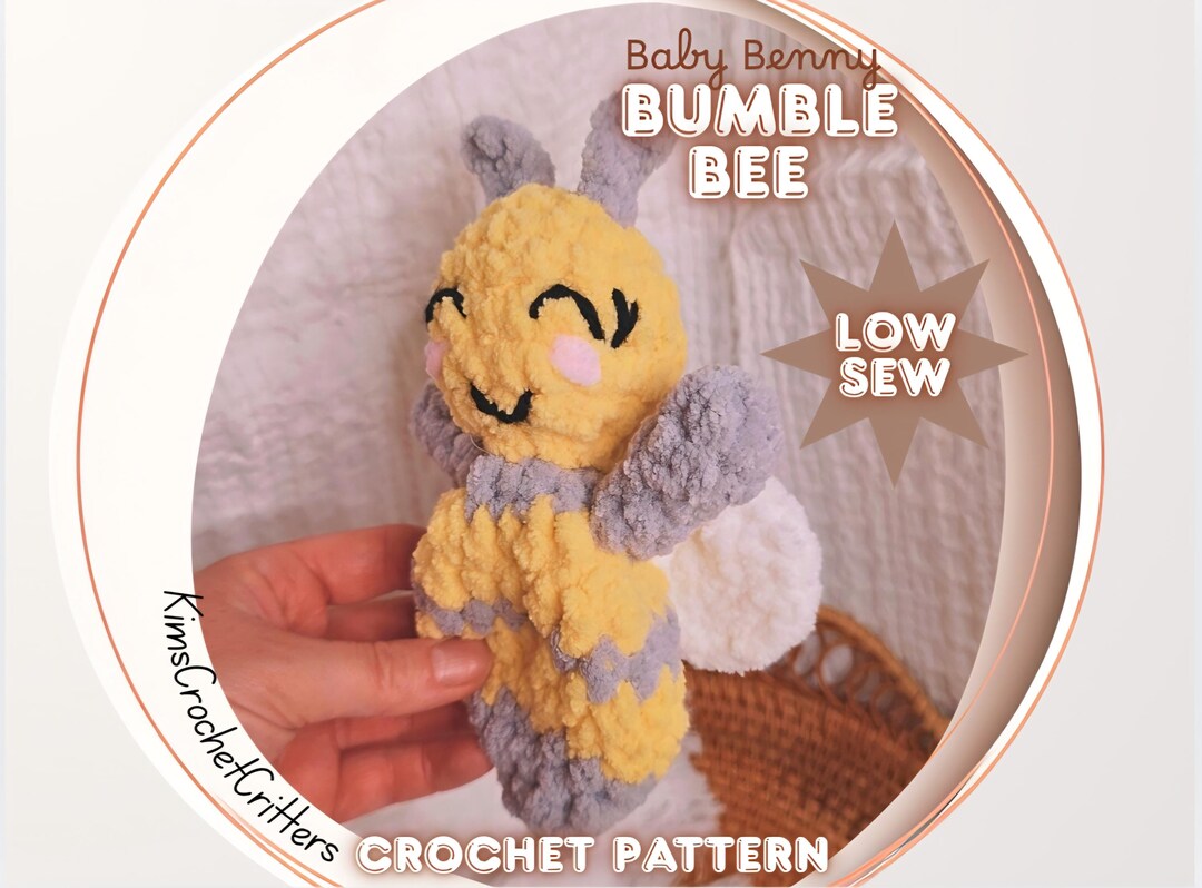 Baby Benny Bee Snuggler Crochet Pattern – Mini Bee Lovey PDF | No-sew ...