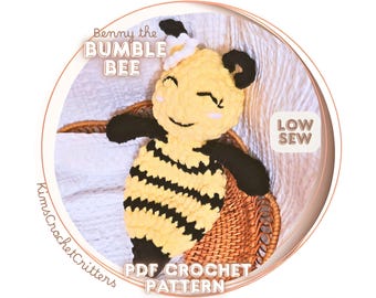 Benny the Bumblebee Crochet Pattern | Beginner Low Sew Amigurumi (PDF Pattern)
