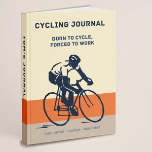 Fietslogboek 5 x 7 ~ gepersonaliseerd dagboek met harde kaft, met cadeaubon