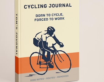 Cuaderno de ciclismo 5x7 ~ Diario personalizado de tapa dura, con tarjeta de regalo