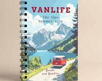 Alps Vanlife Notebook | Personalised Campervan Journal for Road Trips