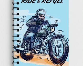 Biker Gift Notebook A5 | Custom travel diary