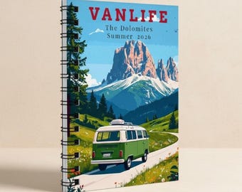 Dolomites Vanlife Travel Journal – Personalised Campervan Journal for Road Trips