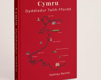 Dyddiadur Taith Ffordd Cymru | Cymru Map Journal | Personalised Road Trip Notebook