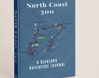 North Coast 500 Scottish Road Trip Journal | Lochs and Legends Blue Tartan Travel Notebook