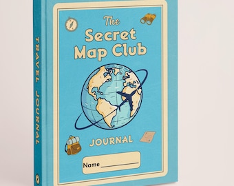 The Secret Map Club™ Adventure Notebook. Personalisable 5 x 7"  Hardbacked Diary