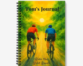 Cycling Planner Gift, Personalised Spiralbound Notebook ~ A5