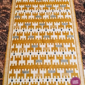 Alfombra Kilim escandinava / Alfombra inspirada en la sueca Marianne Richter / Alfombra de tejido plano / Alfombra de lana de Nueva Zelanda / Alfombra para sala de estar y dormitorio