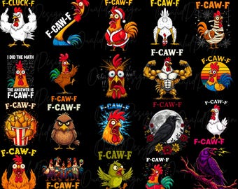 Funny Screaming Chicken Meme PNG Bundle (Digital)