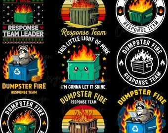 Dumpster Fire Response Team PNG, lustige Feuerwehrmann Clipart (digitaler Download)