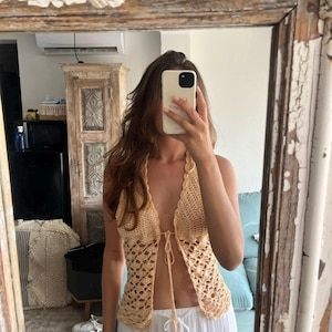 Handmade crochet butterfly top