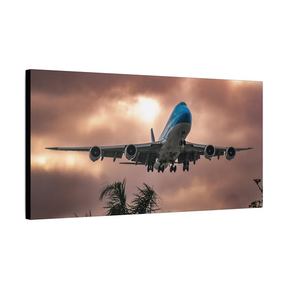 30x15 Canvas Wall Art, Airplane Home Decor, Aviation Enthusiast Gift, Travel Themed Artwork, Modern Office Decor, Unique Gift Idea