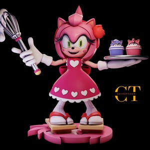 Amy Rose Confectioner Figure - 3D Painted Figure | Action Figurines | Miniature Sculpture | Gift Figurine