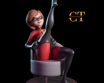 Elastigirl-figur – 3D-målade figurer | Actionfigurer | Miniatyrskulptur | Presentfigur