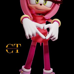 Amy Rose Figure - 3D Painted Figure | Action Figurines | Miniature Sculpture | Gift Figurine