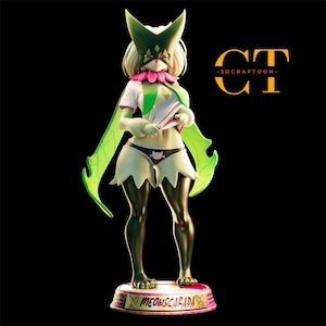Statua in resina di Meowscarada fatta a mano: figura dipinta in 3D