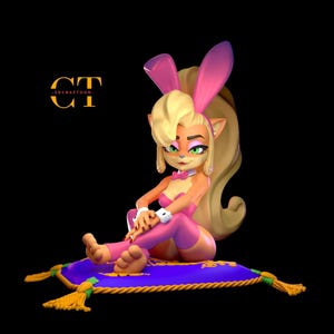Estatua de resina de Coco Bandicoot pintada a mano: Decoración de estantería de fantasía