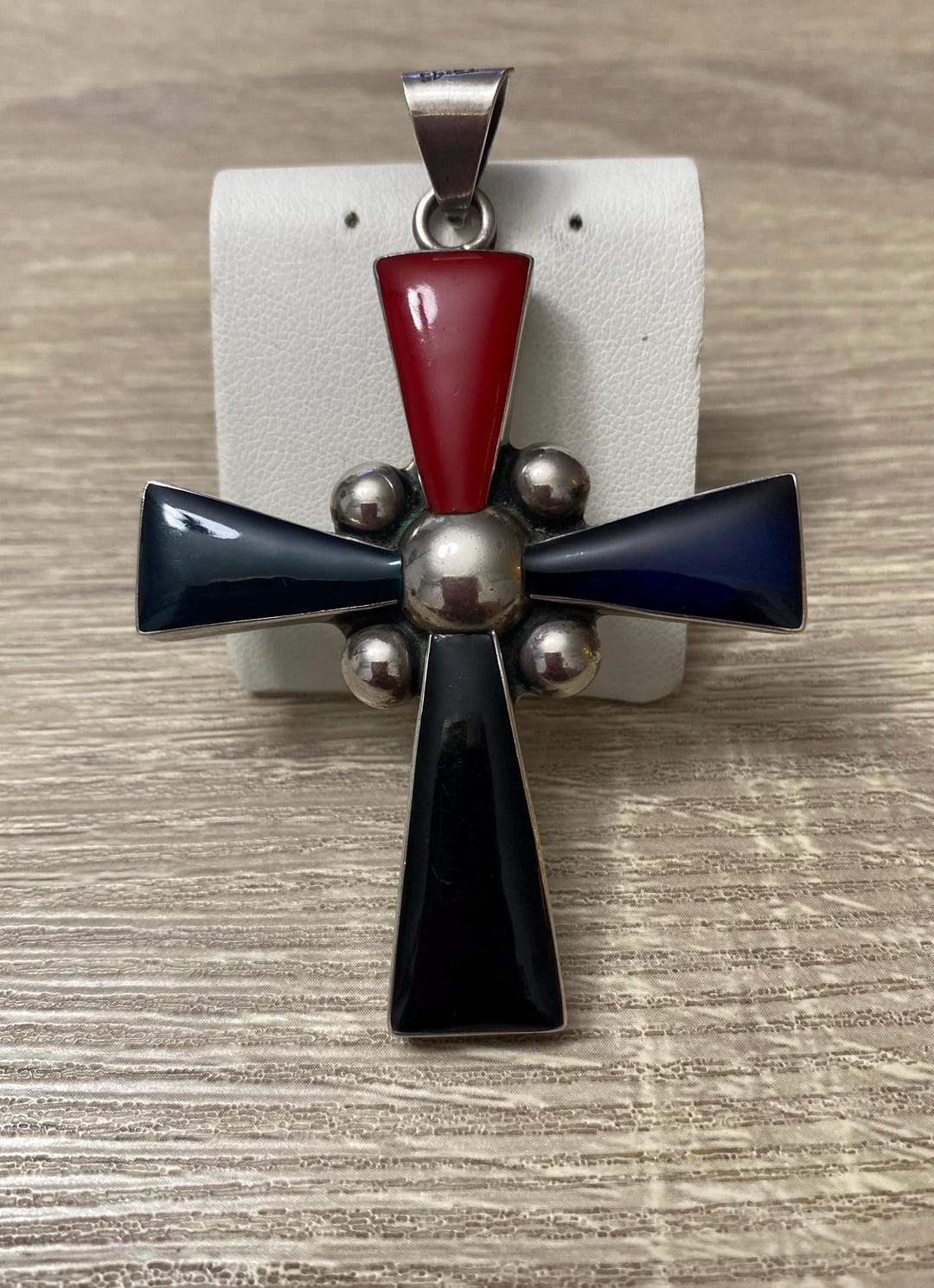 Vintage MEXICO TAXCO 925 Sterling Silver Big Onyx Cross Pendant - Etsy