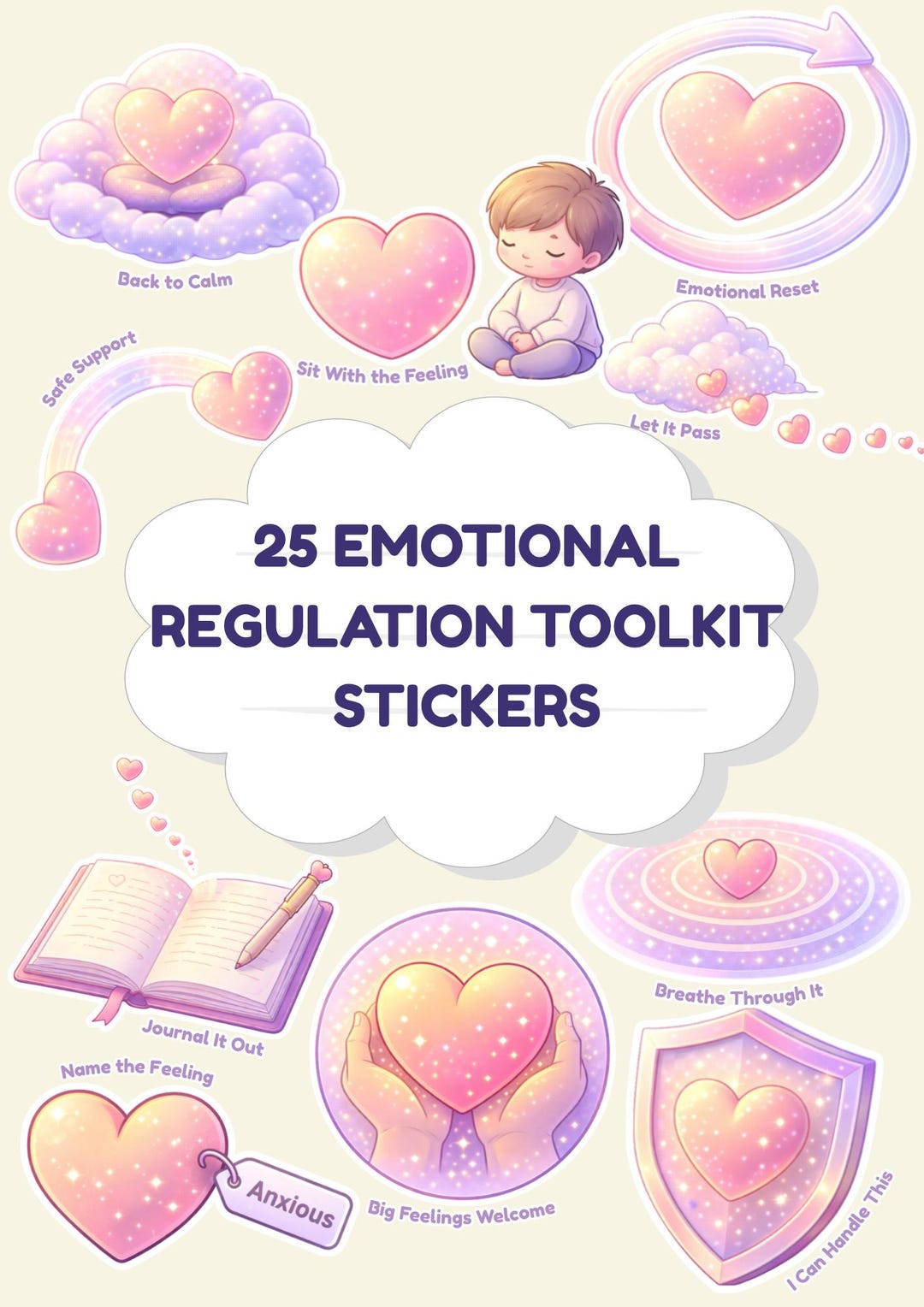 Regulation Sticker Emotional Regulation Stickers | Therapy Planner PNG | Mental Health ...