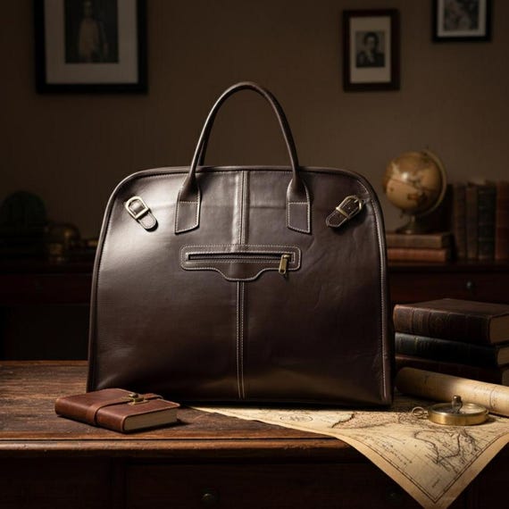 Leather Duffle Bag | Handmade Travel Overnight Bag for Men & Women | Vintage Style Weekender Tote