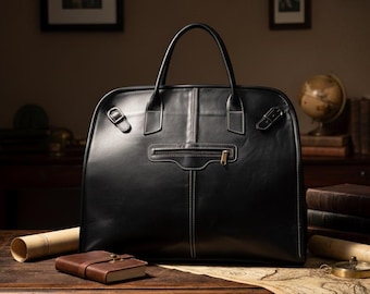Borsone in pelle pieno fiore, borsa da viaggio fatta a mano, bagaglio a mano, borsa da viaggio da uomo