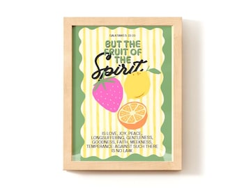 Fruits of the Spirit Wall Print - Bible Verse Decor - Christian Wall Art