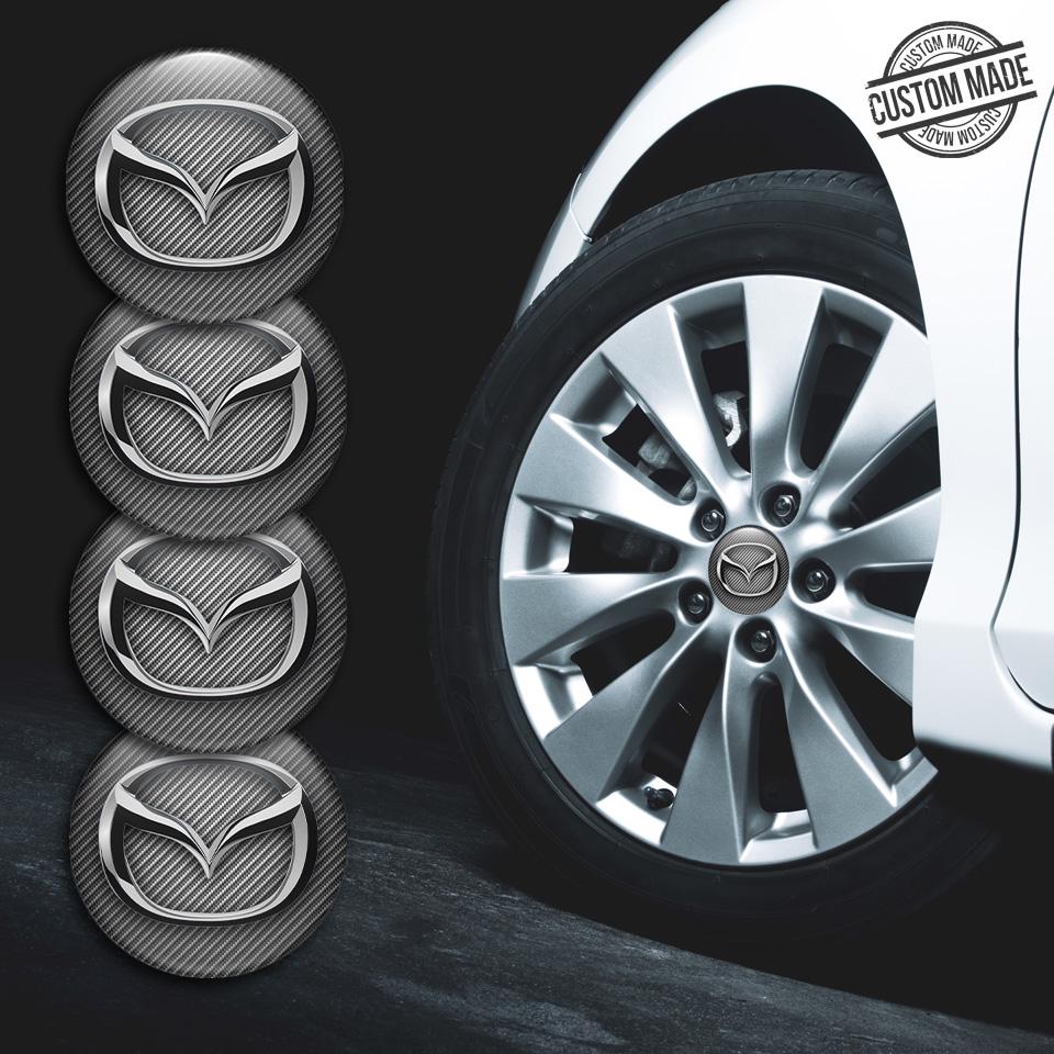 Mazda-stickers naafdop: epoxy-embleemstickers, handgemaakte set van 4 inch - België