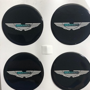 Set of 4 Aston Martin Tuning Decals for Center Wheel Cap Epoxy Stickers Custom Handmade Badge Rim Emblems New  Designs Auto accessories