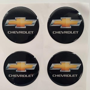Set of 4 Chevrolet Tuning Decals for Center Wheel Cap Epoxy Stickers Custom Handmade Badge Rim Emblems New  Designs Auto accessories
