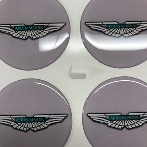 Set of 4 Aston Martin Tuning Decals for Center Wheel Cap Epoxy Stickers Custom Handmade Badge Rim Emblems New  Designs Auto accessories