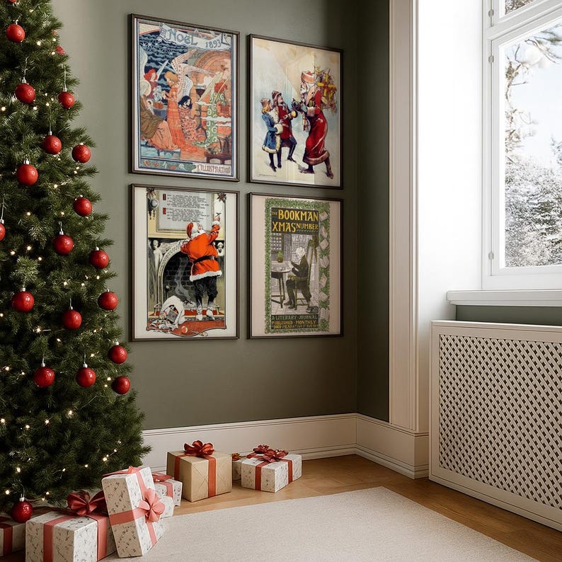 100+ Vintage Christmas Prints, Classical Christmas Mega Bundle, Holiday