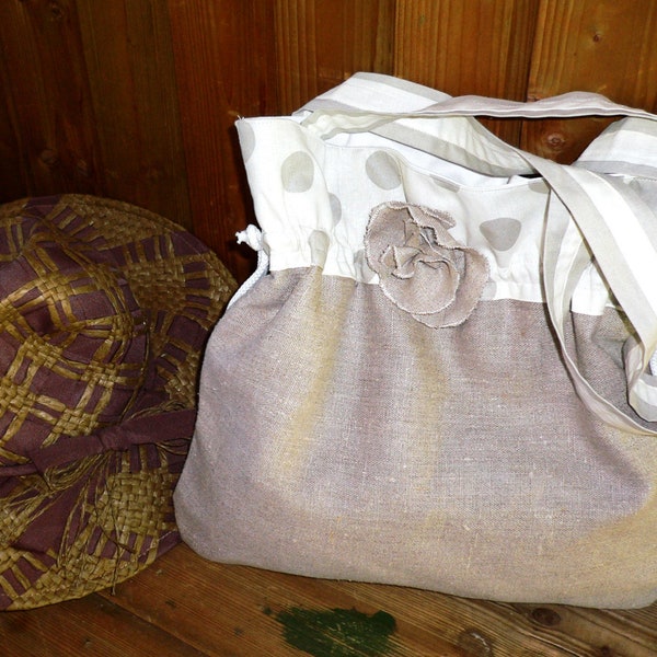 Sac en lin traditionnelle, shopper,