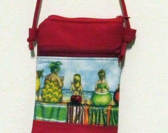 Cell phone bag to hang around the shoulder, cross body cell phone bag, shoulder bag, small shoulder bag, fruit ladies