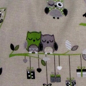 Linen with owl cotton.. Handbag Shopper image 4