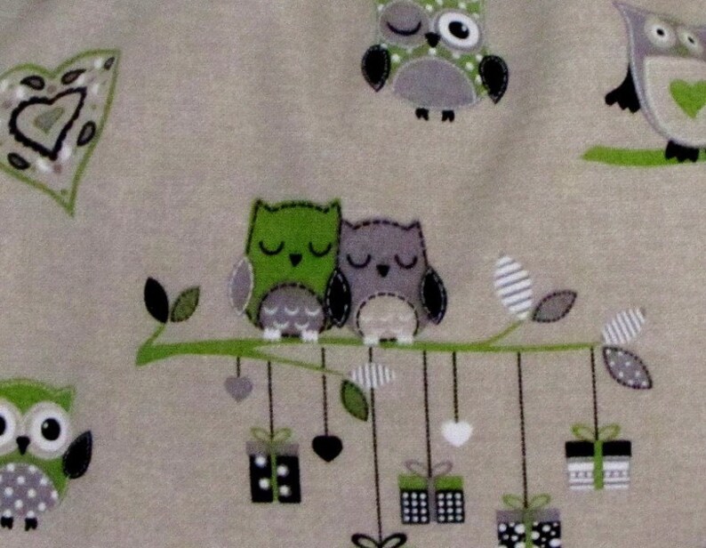 Linen with owl cotton.. Handbag Shopper image 4