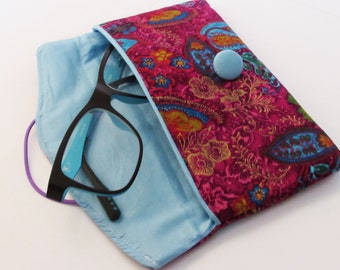 Handmade glasses cases, sunglasses bag, handmade zipper bag, glasses case tassel, glasses storage glasses protector