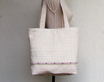 Organic linen, noble and beautiful, shoulder bag