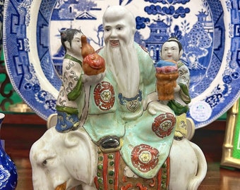 Chinese Immortal Porcelain Figurine Sau by Maitland Smith