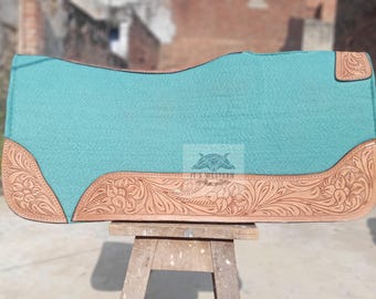 Western Saddle Pad Hand Carved Saddle Pad Hand Tooled Pad all Size&quot; Freeshipping