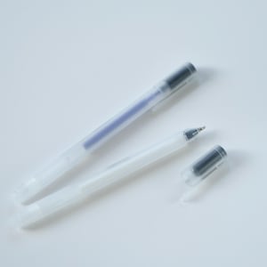 blue and white heat erasable pen