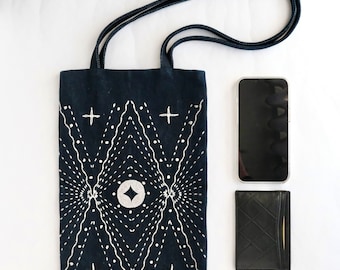 Sashiko Bag Kit Tote Bag Japanese Embroidery Beginner DIY bag Kit Hand Embroidery Craft Kit Handmade unique Gift for her sashiko pattern
