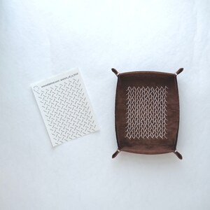 Sashiko Kugurizashi Pattern Stick and Stitch Transfer using on hand stitched fabric tray