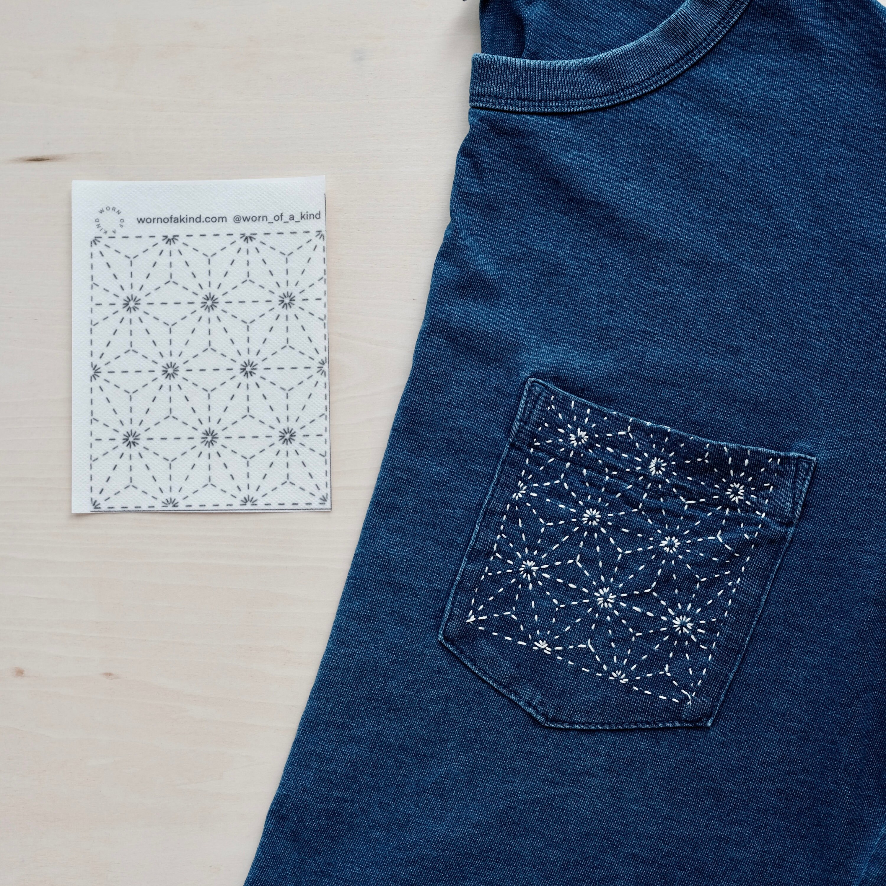 Visible Mending Transfer Sashiko Pattern Stick Stitch Embroidery ...