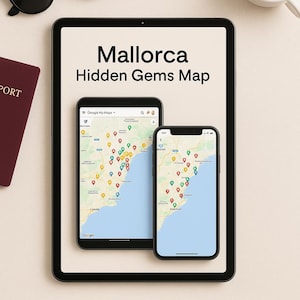 Carte des joyaux cachés de Majorque | Guide de voyage numérique Google My Maps | Plages, gastronomie et endroits secrets