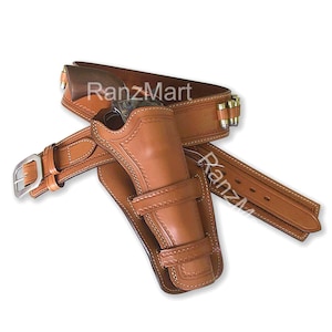 ガンレザーベルト 弾薬ループとハンマーストラップ ウエスタンタイダウンリボルバー COWBOYLEATHER HOLSTERS カートリッジホルスター .22 .32 .357 .38 .44 .45